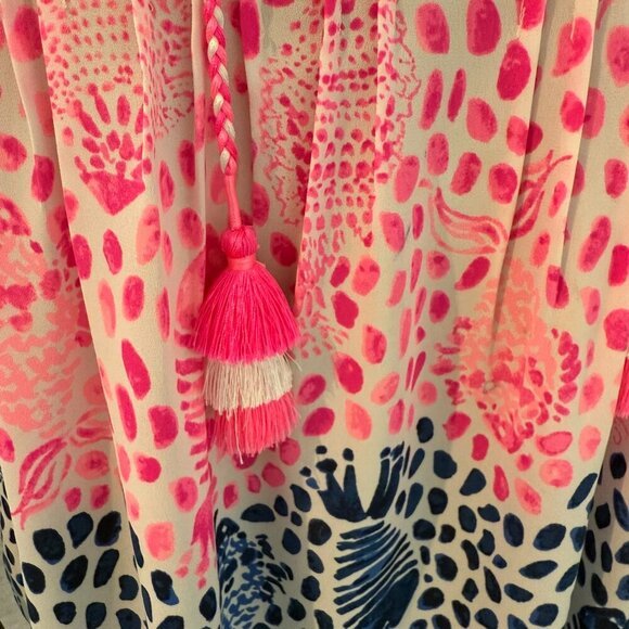 Lilly Pulitzer Marilina Tunic Top Raz Berry Heart & Sole Size Medium - Picture 7 of 9